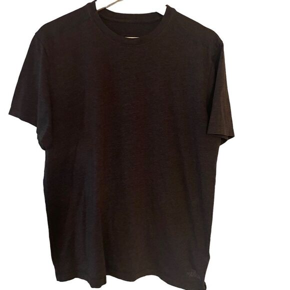 The North Face dark charcoal gray large shirt sleeve tshirt crew neck - Picture 1 of 7